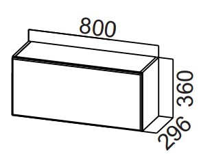 Навесной кухонный шкаф Стайл, ШГ800/360 горизонтальный, МДФ в Находке