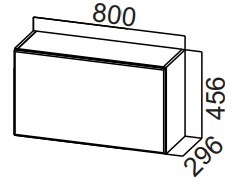 Кухонный навесной шкаф Стайл, ШГ800/456 горизонтальный, МДФ в Артеме