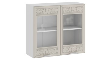 Кухонный навесной шкаф Долорес 1В8С (Белый/Крем) в Находке