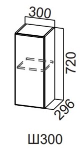 Навесной кухонный шкаф Модерн New, Ш300/720, МДФ в Артеме