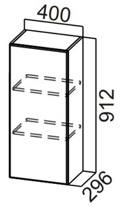 Навесной кухонный шкаф Стайл, Ш400/912, МДФ в Артеме
