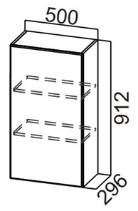 Распашной кухонный шкаф Стайл, Ш500/912, МДФ в Артеме