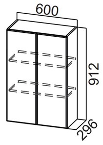 Навесной кухонный шкаф Стайл, Ш600/912, МДФ в Находке