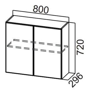 Навесной кухонный шкаф Стайл, Ш800/720, МДФ во Владивостоке
