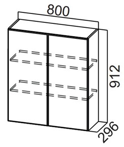 Навесной кухонный шкаф Стайл, Ш800/912, МДФ в Артеме