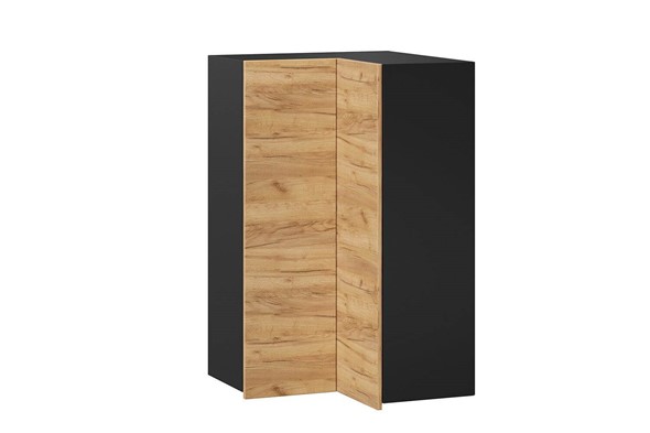 Шкаф кухонный угловой высокий Шервуд, ЛД 281.570.000.043, дуб золотой/черный во Владивостоке - изображение