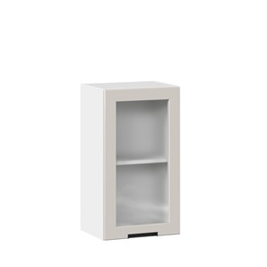 Кухонный навесной шкаф 400 со стеклом Джамис ЛД 296.320.000.102, Белый/Кашмир в Артеме