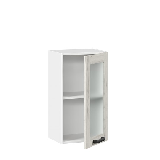 Кухонный шкаф 400 со стеклом Винченца ЛД 234.320.000.028, Белый/Дуб Крафт белый во Владивостоке - изображение 1
