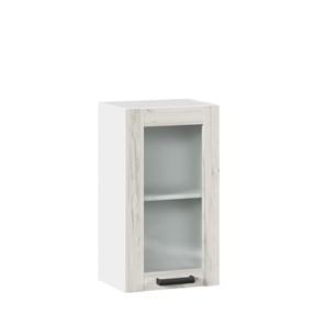 Кухонный шкаф 400 со стеклом Винченца ЛД 234.320.000.028, Белый/Дуб Крафт белый во Владивостоке