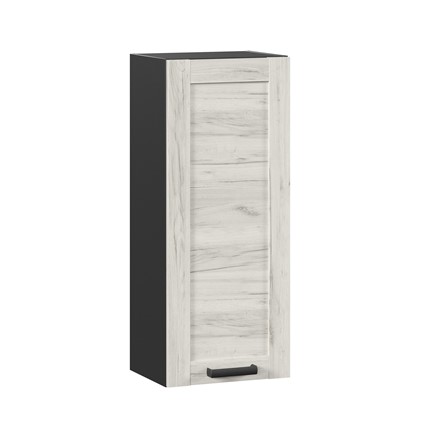 Навесной шкаф 400 высокий Винченца ЛД 234.420.000.082, Чёрный/Дуб Крафт белый во Владивостоке - изображение