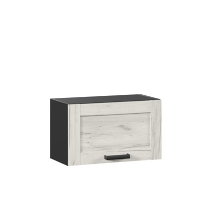 Навесной кухонный шкаф 600 горизонтальный Винченца 234.710.000.091, Чёрный/Дуб Крафт белый во Владивостоке - изображение