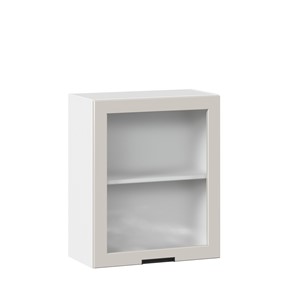 Навесной кухонный шкаф 600 со стеклом Джамис ЛД 296.350.000.105, Белый/Кашмир в Артеме