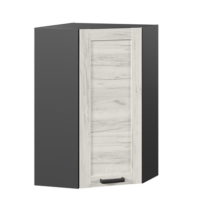 Кухонный шкаф 600 угловой высокий Винченца ЛД 234.620.000.089, Чёрный/Дуб Крафт белый во Владивостоке - изображение