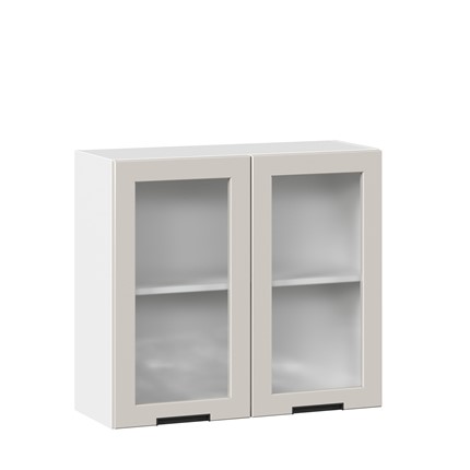 Шкаф на кухню 800 со стеклом Джамис ЛД 296.360.000.107, Белый/Кашмир во Владивостоке - изображение