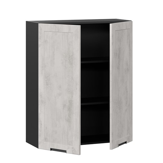 Кухонный навесной шкаф 800 высокий Джамис ЛД 296.460.000.029, Чёрный/Белый камень во Владивостоке - изображение 1