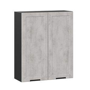 Кухонный навесной шкаф 800 высокий Джамис ЛД 296.460.000.029, Чёрный/Белый камень в Находке