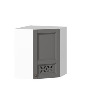 Навесной шкаф Амели-3 угловой 600 ЛД 299.610.000.055, Белый/Оникс серый в Артеме