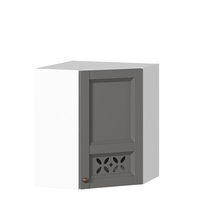 Навесной шкаф Амели-3 угловой 600 ЛД 299.610.000.055, Белый/Оникс серый во Владивостоке - изображение