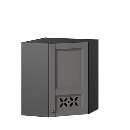 Кухонный шкаф Амели-3 угловой 600 ЛД 299.610.000.056, Черный/Оникс серый во Владивостоке - изображение