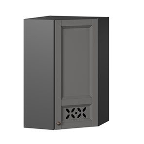 Кухонный шкаф Амели-3 угловой 600 высокий ЛД 299.620.000.058, Черный/Оникс серый в Уссурийске