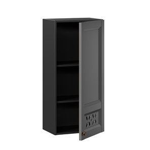 Шкаф кухонный Амели-3 высокий 400 ЛД 299.420.000.041, Черный/Оникс серый во Владивостоке - предосмотр 1