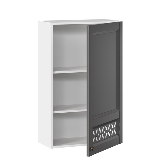 Навесной кухонный шкаф Амели-3 высокий 600 ЛД 299.450.000.045, Белый/Оникс серый во Владивостоке - изображение 1
