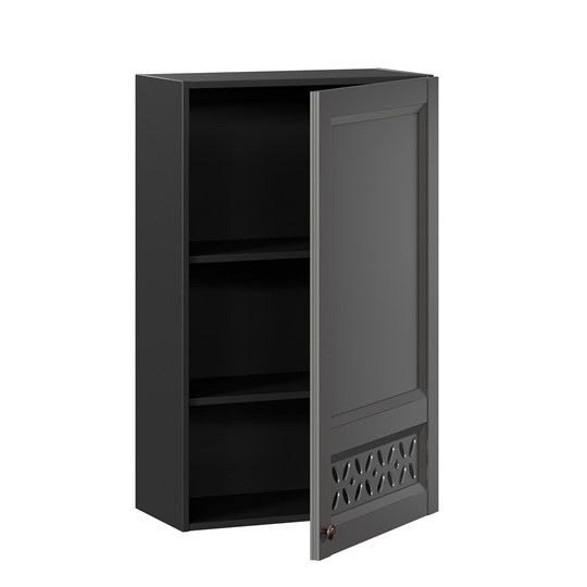 Кухонный шкаф Амели-3 высокий 600 ЛД 299.450.000.047, Черный/Оникс серый во Владивостоке - изображение 1