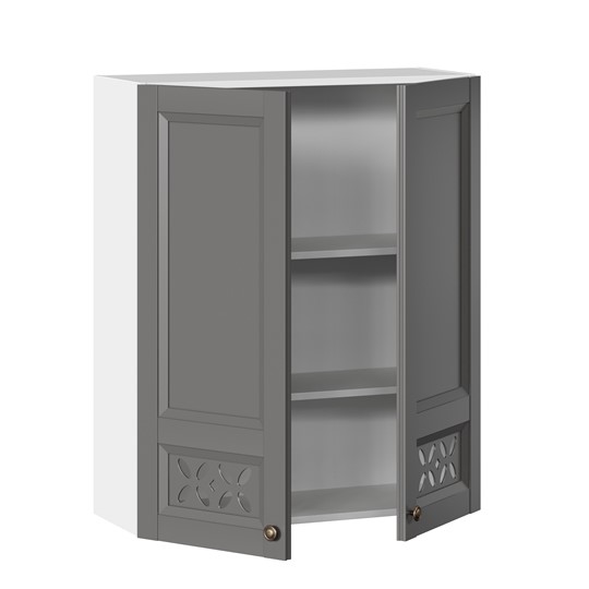 Навесной кухонный шкаф Амели-3 высокий 800 ЛД 299.460.000.049, Белый/Оникс серый во Владивостоке - изображение 1
