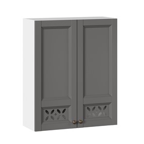 Навесной кухонный шкаф Амели-3 высокий 800 ЛД 299.460.000.049, Белый/Оникс серый в Уссурийске