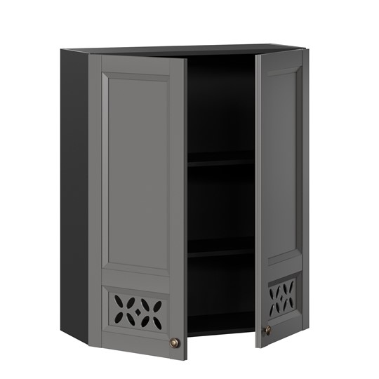 Кухонный шкаф Амели-3 высокий 800 ЛД 299.460.000.051, Черный/Оникс серый во Владивостоке - изображение 1