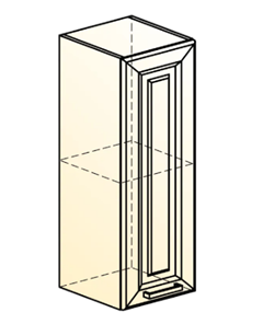 Кухонный шкаф Атланта L200 H720 (1 дв. гл.) эмаль (белый/белый глянец патина золото) во Владивостоке - предосмотр 1