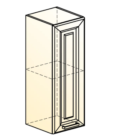 Кухонный шкаф Атланта L200 H720 (1 дв. гл.) эмаль (белый/белый глянец патина золото) во Владивостоке - изображение 1