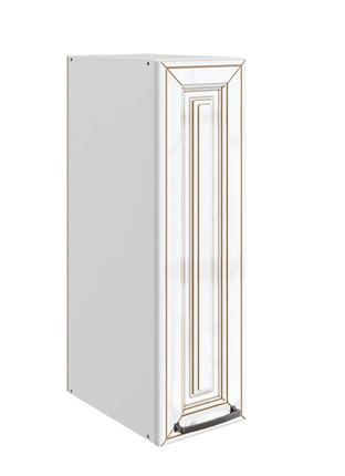 Кухонный шкаф Атланта L200 H720 (1 дв. гл.) эмаль (белый/белый глянец патина золото) во Владивостоке - изображение