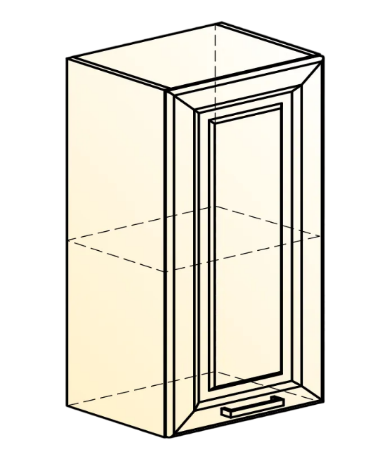 Шкаф кухонный Атланта L400 Н720 (1 дв. гл.) эмаль (белый/белый глянец патина золото) во Владивостоке - изображение 1