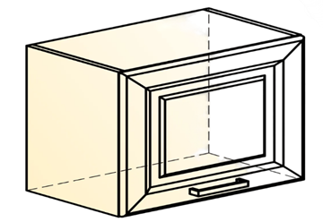 Кухонный шкаф Атланта L500 Н360 (1 дв. гл.) эмаль (белый/белый глянец патина золото) во Владивостоке - предосмотр 1