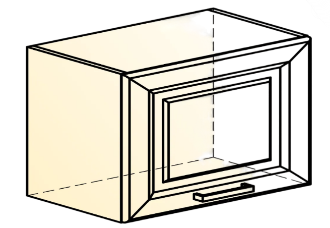 Кухонный шкаф Атланта L500 Н360 (1 дв. гл.) эмаль (белый/белый глянец патина золото) во Владивостоке - изображение 1