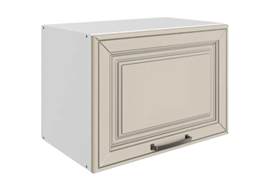 Кухонный шкаф Атланта L500 Н360 (1 дв. гл.) эмаль (белый/сливки патина платина) во Владивостоке
