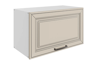 Кухонный навесной шкаф Атланта L600 Н360 (1 дв. гл.) эмаль (белый/сливки патина платина) во Владивостоке