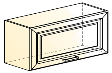 Кухонный шкаф Атланта L800 Н360 (1 дв. гл.) эмаль (белый/белый глянец патина золото) во Владивостоке - предосмотр 1