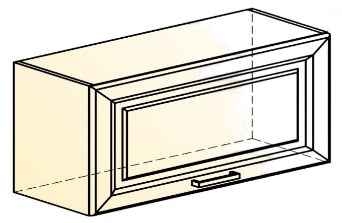 Кухонный шкаф Атланта L800 Н360 (1 дв. гл.) эмаль (белый/белый глянец патина золото) в Находке - изображение 1