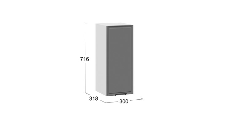 Настенный шкаф Белладжио 1В3 (Белый, Софт графит) в Находке - изображение 2