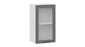 Навесной шкаф Белладжио 1В4С (Белый, Софт графит) в Артеме