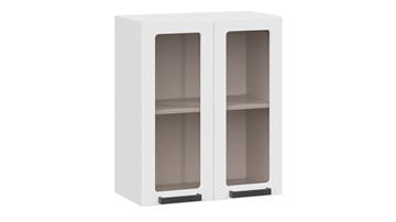 Кухонный навесной шкаф Детройт исп. 2 1В6С (Белый/Белый глянец) в Артеме