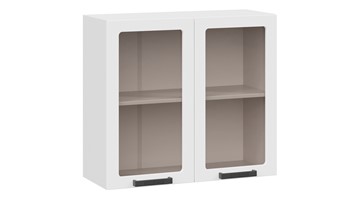 Кухонный навесной шкаф Детройт исп. 2 1В8С (Белый/Белый глянец) в Артеме