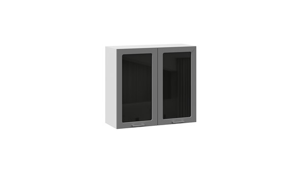 Кухонный навесной шкаф Габриэлла 1В8С (Белый/Титан) в Уссурийске - изображение