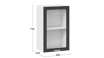 Кухонный шкаф Гранита 1В45С (Белый/Бетон графит) в Артеме - предосмотр 2