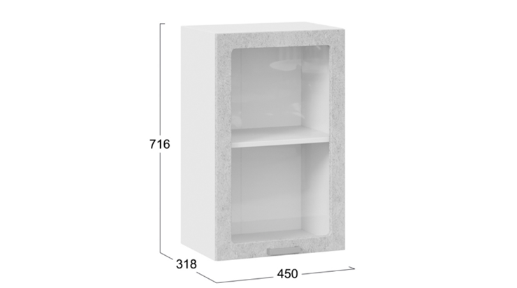 Шкаф кухонный Гранита 1В45С (Белый/Бетон снежный) в Артеме - изображение 2