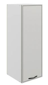Шкаф навесной Монако L400 Н900 (1 дв. гл.), белый/маус матовый в Уссурийске