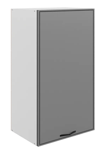 Навесной шкаф Монако L450 Н900 (1 дв. гл.), белый/графит матовый в Находке