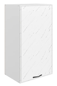 Кухонный шкаф Монако L450 Н900 (1 дв. гл.), белый/мрамор пилатус матовый в Уссурийске